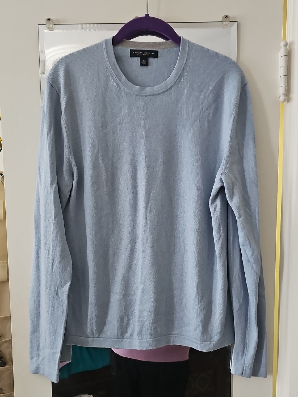 Banana Republic Light Blue Silk-Cashmere Crewneck Sweater